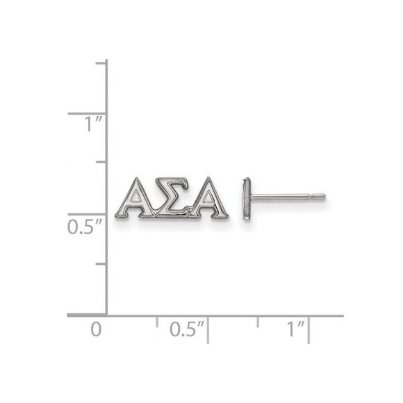 Sterling Silver Alpha Sigma Alpha XS Greek Post Earrings - Picture 2 of 4